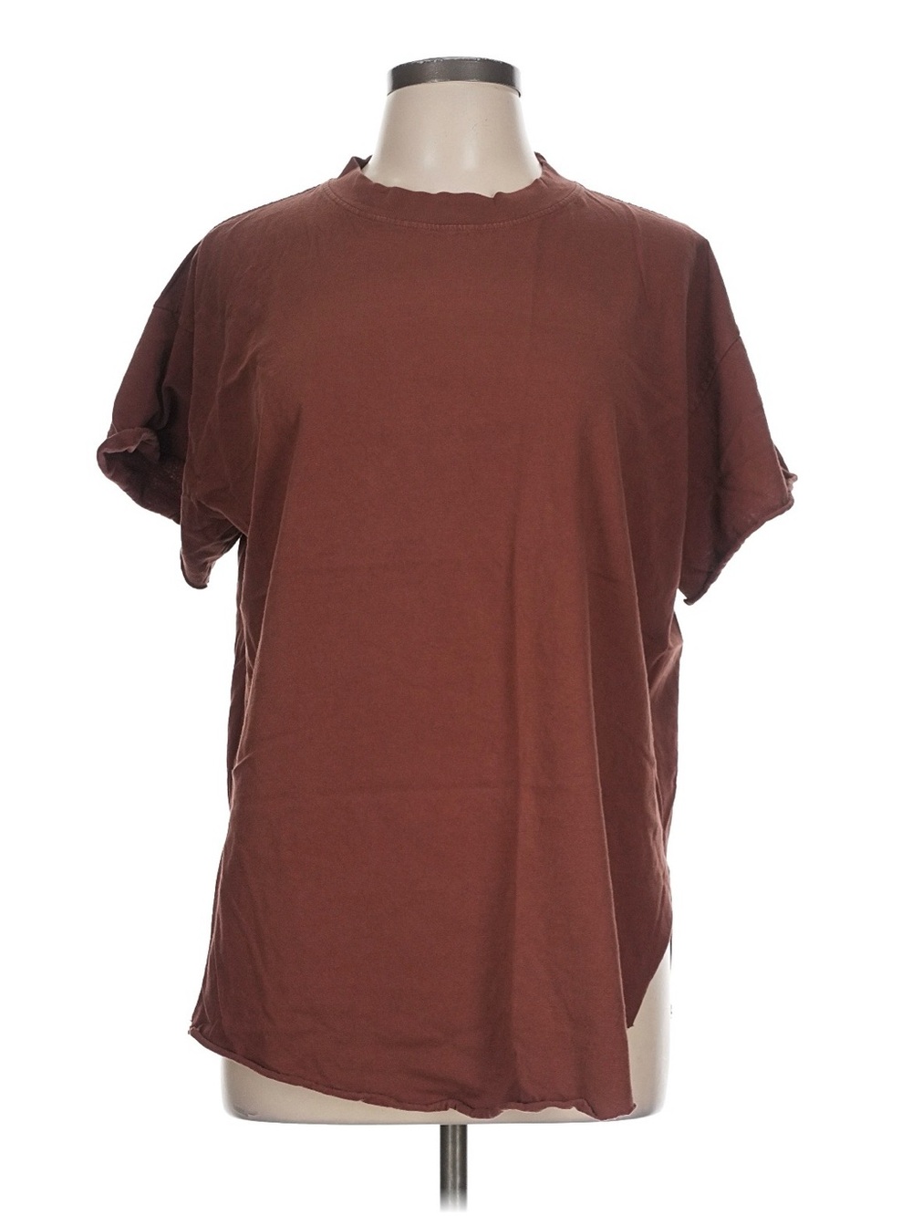 Pebby Forevee Short Sleeve Tunic Top - Brown- Size large